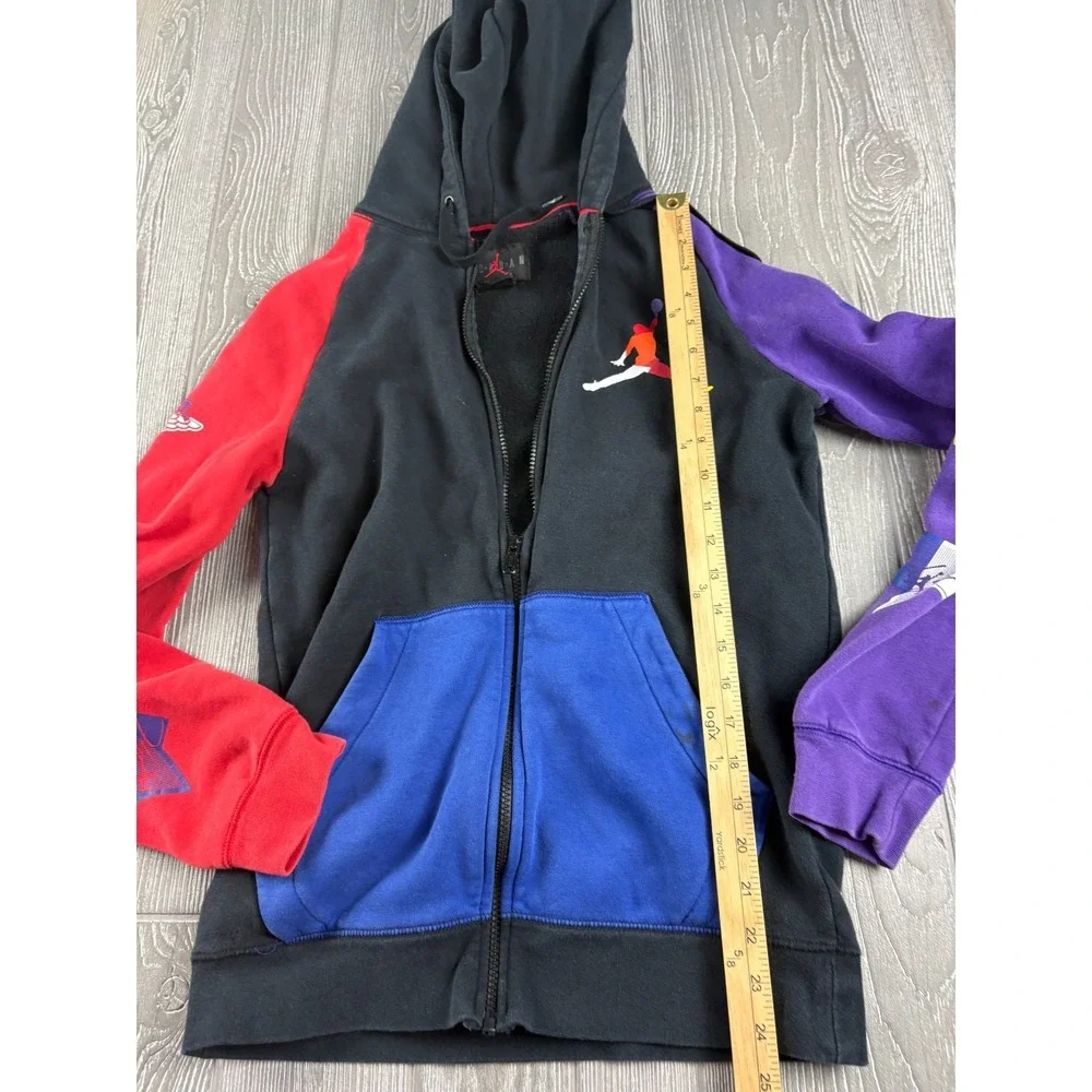 Jordan Color Block Zip Up Hoodie Mens Small Black Red Purple Blue Full Zip